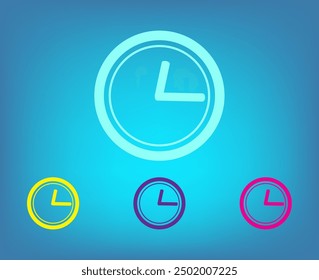 clock icon with shadow on a grey background