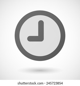 clock   icon with shadow on white background