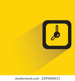 clock icon with shadow on yellow background