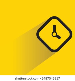 clock icon with shadow on yellow background