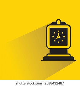 clock icon with shadow on yellow background