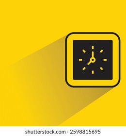 clock icon with shadow yellow background