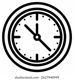 clock icon shape vector line art 