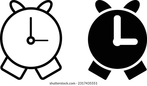 Uhrsymbol, einfache, trendige, flache Linie und solide einzelne Vektorgrafik auf weißem Hintergrund. Für Apps, Logo, Websites, Symbol, UI, UX, Grafik und Web-Design. EPS10.