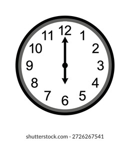 clock icon showing 6 o clock