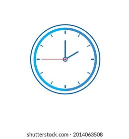 Clock Icon zeigt 2 Uhr in floraler, blauer Farbe auf weißem Hintergrund. Timer-Vektordesign
