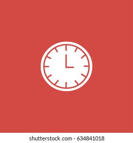 clock icon. sign design. red background