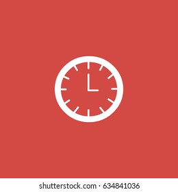clock icon. sign design. red background