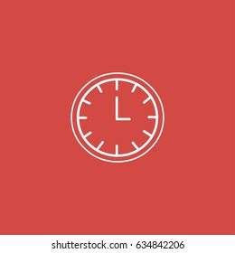 clock icon. sign design. red background