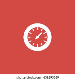 clock icon. sign design. red background