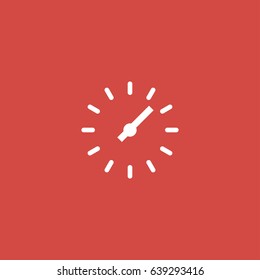 clock icon. sign design. red background