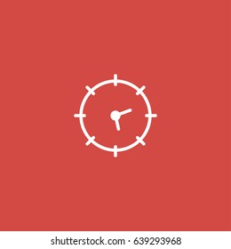 clock icon. sign design. red background