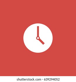 clock icon. sign design. red background