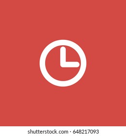 clock icon. sign design. red background
