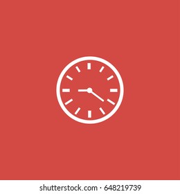clock icon. sign design. red background