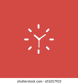 clock icon. sign design. red background