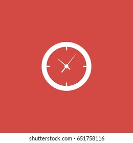 clock icon. sign design. red background