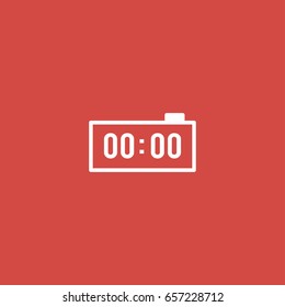 clock icon. sign design. red background