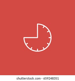 clock icon. sign design. red background