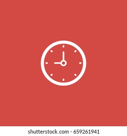 clock icon. sign design. red background