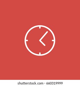 clock icon. sign design. red background