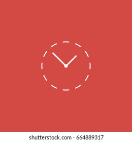 clock icon. sign design. red background