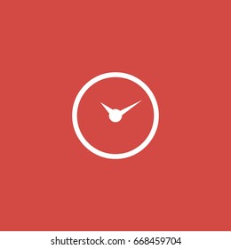 clock icon. sign design. red background
