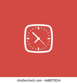 clock icon. sign design. red background