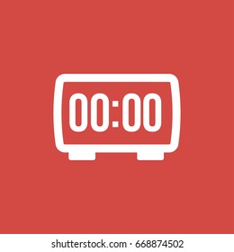 clock icon. sign design. red background