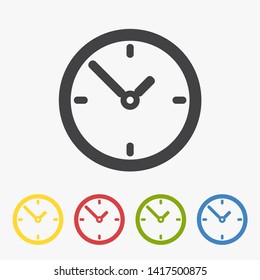 Icono de reloj, signo. Símbolo de tiempo. Ilustración del vector