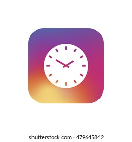 Clock icon. Clock sign vector. App logo button.