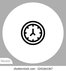 Vector de signo de icono de reloj,Símbolo, ilustración de logotipo para web y móvil