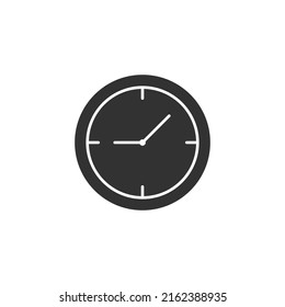 clock icon with silhouette style. Icon for web design, apps, sticker, banner, poster, printing usage and part of logo.