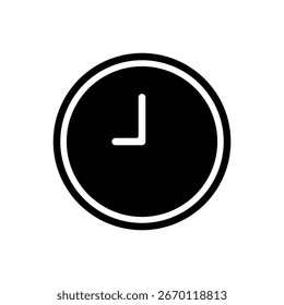 clock icon silhouette. time symbol design. hour, minute, second