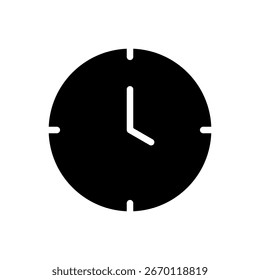 Silueta del icono del reloj. diseño del símbolo de tiempo. hora, minuto, segundo