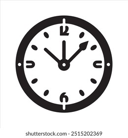 Clock icon silhouette vector art