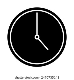 clock icon, silhouette vector isolated on white background. simple and modern design