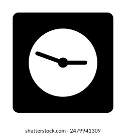 clock icon, silhouette vector isolated on white background. simple and modern design