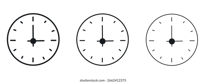 Clock icon simple line design - Simple Vector Illustration