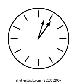  Clock icon in simple style. Christmas and new year flat line icons. Winter holidays sale decor. Signs and symbols  for xmas party celebration, greeting cards. Isolated element. Vector illustration.