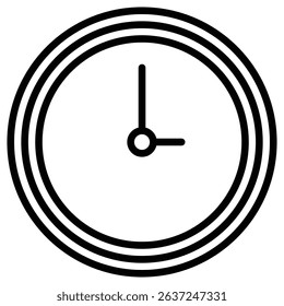 clock icon Simple thin line stroke