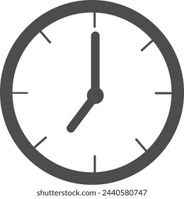 Clock icon simple, vector illustration.