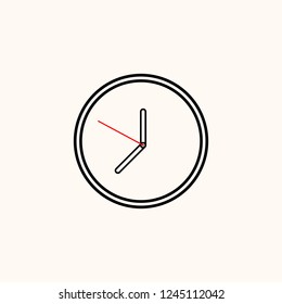 Clock icon. Simple vector sign. White background
