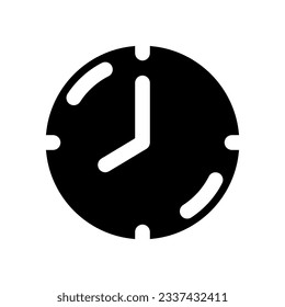 clock icon solid style vector