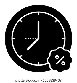 Clock icon. clock, special offer, time, hour, minute, discount, offer, sale, deal, shop. Vector icon illustration