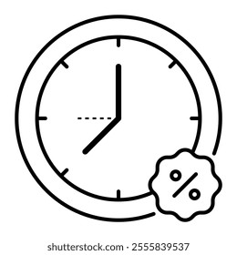 Clock icon. clock, special offer, time, hour, minute, discount, offer, sale, deal, shop. Vector icon illustration