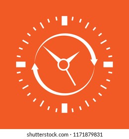 Clock icon, stock vector illustration, EPS10.