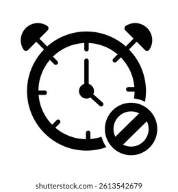 Clock icon with a strike through indicating disabled alarms