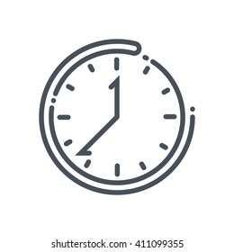 Clock icon suitable for info graphics, websites and print media and  interfaces. Hand drawn style, line vector icon.