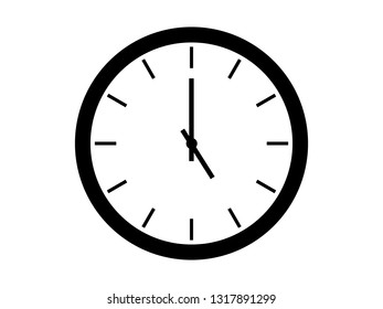Clock icon symbol in classic flat style isolated on background for your web site design logo, app or UI. EPS10